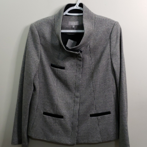 Laura Petites Black & White Check Blazer Size 12 - Picture 4 of 6